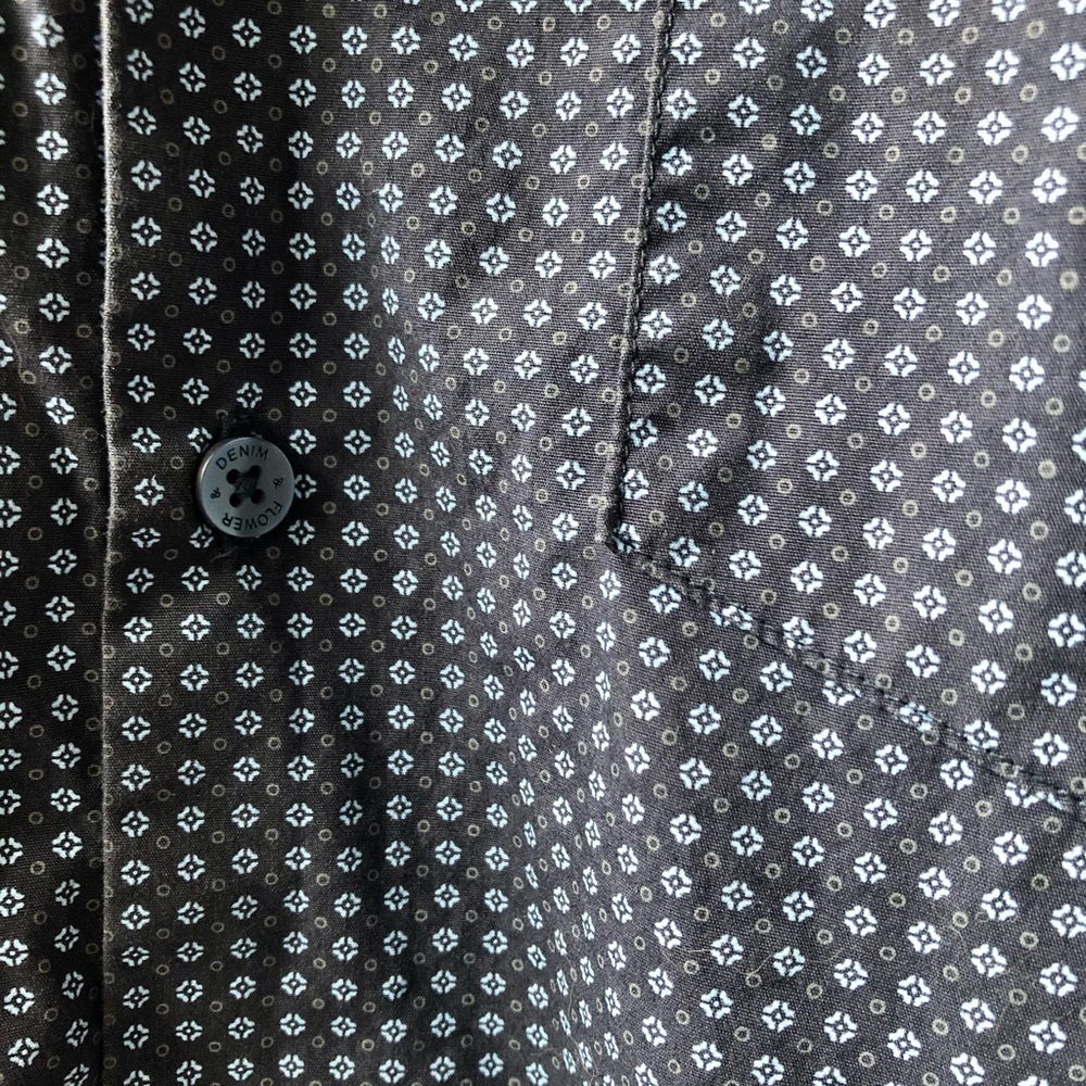 Denim & Flower Dress Shirt - Picture 3 of 6